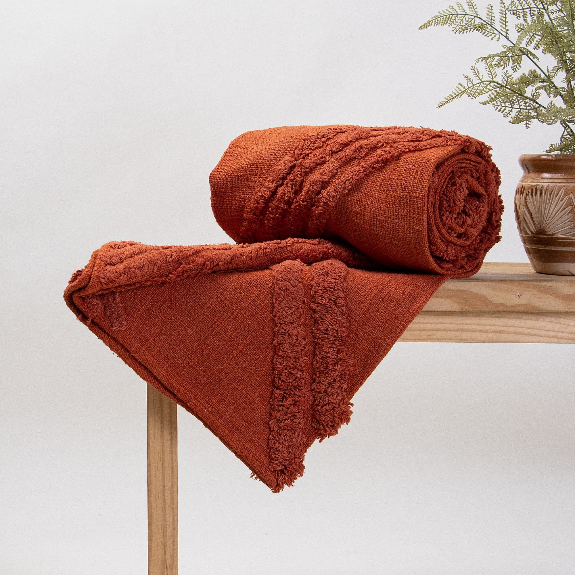 Premium Handmade Cotton Tufted Throw Blanket